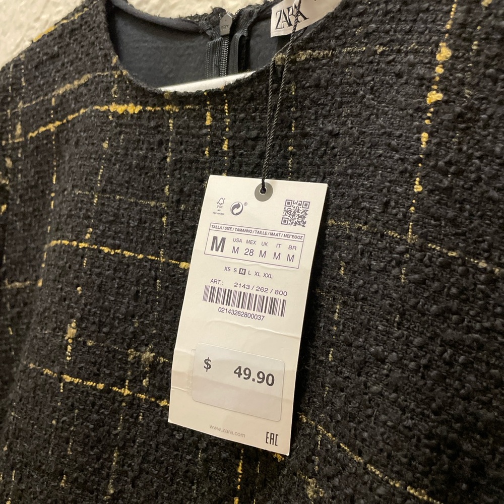 Zara Black Tweed Dress